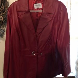 Beautiful nwot 2xl red leather coat - Pamela McCoy